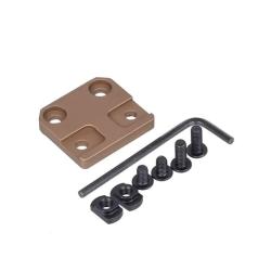 Embase Lampe Rail 20 mm MLOK Carr&eacute;e Renforc&eacute;e Airsoft Fixation Solide D&eacute;sert