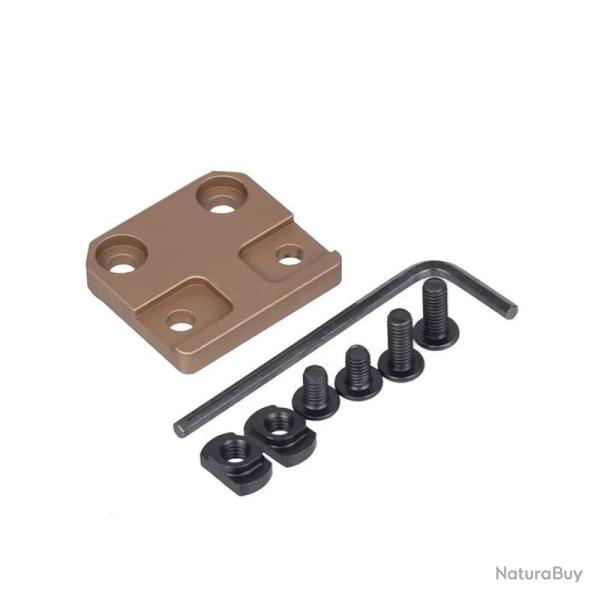 Embase Lampe Rail 20 mm MLOK Carr�e Renforc�e Airsoft Fixation Solide D�sert