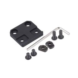 Embase Lampe Rail 20 mm MLOK Carr&eacute;e Renforc&eacute;e Airsoft Fixation Solide Noir