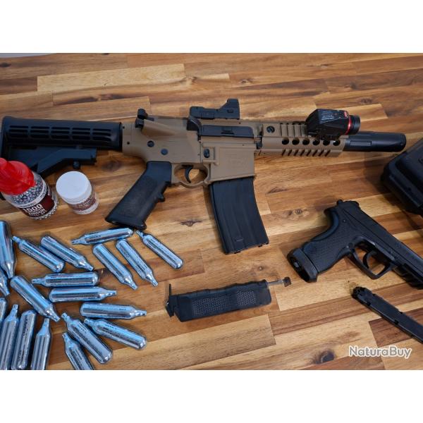 Crosman Bushmaster MPW 4.5mm Full Auto Blowback + CO2 + BBs + Red Dot + Accessoires