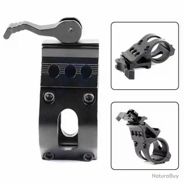 Support Fixation Torche � 25,4 mm Quick Release Offset Rail Picatinny 20 mm Airsoft Chasse