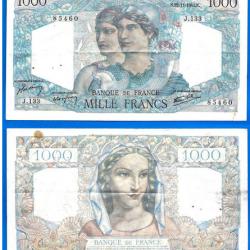 France 1000 Francs 1945 Minerve & Hercule Grand Billet Frcs Frs Frc