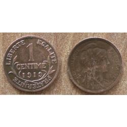 France 1 Centime 1919 Dupuis Pi&egrave;ce Centimes anciens Francs Franc