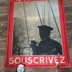 affiche de souscription 1939/1940 "il veille souscrivez"