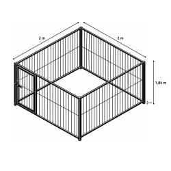 Kit chenil barreaux carr&eacute; 2 x 2 m