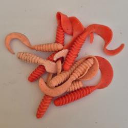 Sachet de 10 Leurres rose clair et rouge pale, souples