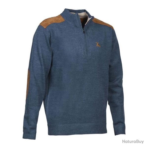 Prix de d�part � 1� !! Pull Fox col zipp� Ligne Verney-Carron Hunt Bleu Marine Taille M