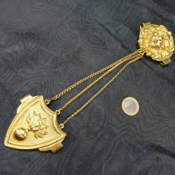 garniture bouclerie pour giberne gendarme 3 &eacute;me r&eacute;publique