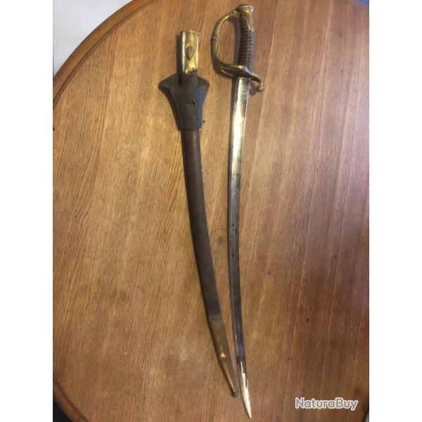 beau sabre  d'officier de la garde nationale avec lame grave  mod�le 1821