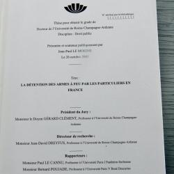 Th&egrave;se Droit - La d&eacute;tention des armes &agrave; feu par les particuliers en France - Jean-Paul Le Moigne