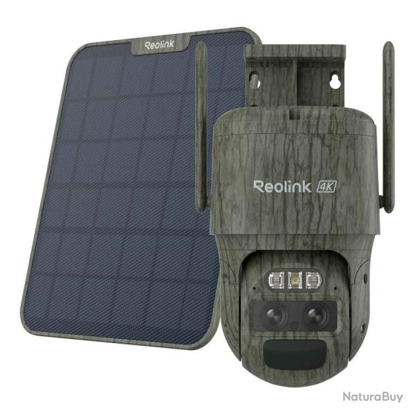 Reolink go g770 - cam�ra 4g sans fil � double objectifs avec suivi auto et zoom avec panneau solaire