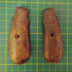 Jeu de plaquettes de crosse revolver ovales