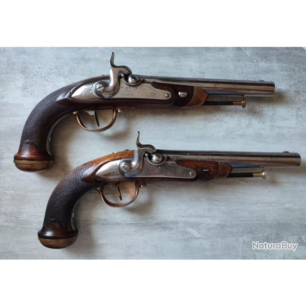 Paire de Pistolets d'Officier de Cavalerie, Mod�le 1816/22