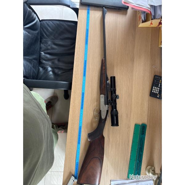 Vends carabine double express Gaucher , faux corps grav�s , calibre 8/57 Jrs ,lunette battue schmidt