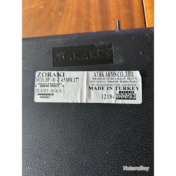 Vends pistolet � plomb zoraki, �tat neuf