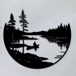 D&eacute;cor Mural en M&eacute;tal Lac de Montagne