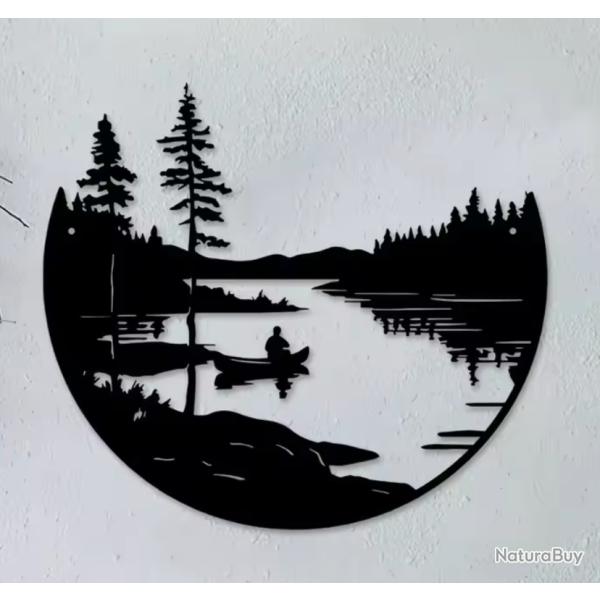 D�cor Mural en M�tal Lac de Montagne