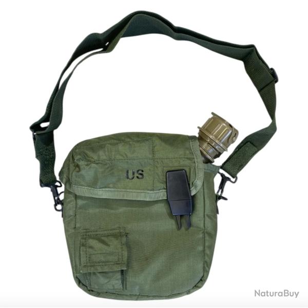 Gourde US Army olive drab avec sa housse