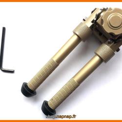 (LBC) Bipied tactique picatinny en aluminium sur rotule &agrave; d&eacute;gagement rapide