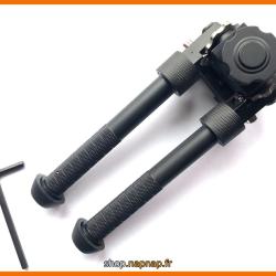 Bipied tactique picatinny en aluminium sur rotule &agrave; d&eacute;gagement rapide