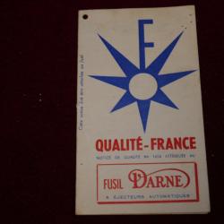 Petit d&eacute;pliant de garantie Fusil DARNE