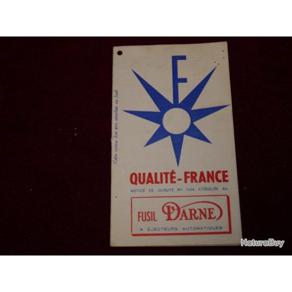 Petit d�pliant de garantie Fusil DARNE