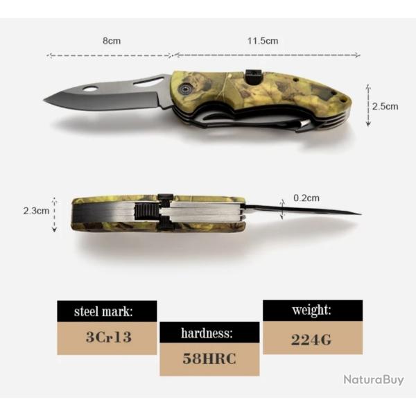 couteau pliant 3 lames