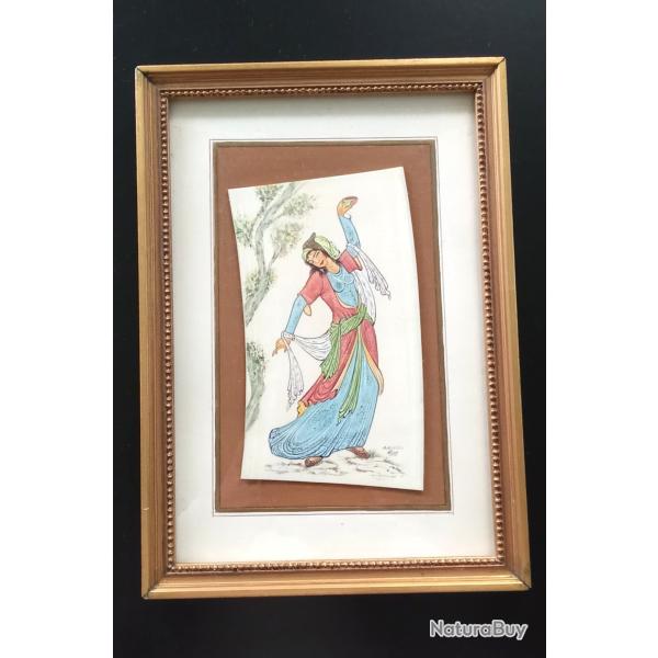 ancienne peinture Perse sur os