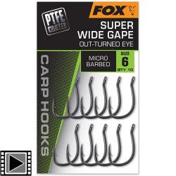 Hame&ccedil;on Fox Super Wide Gape Outturned Eye (par 10) n&deg; 6