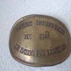 Plaque ancienne de garde particulier