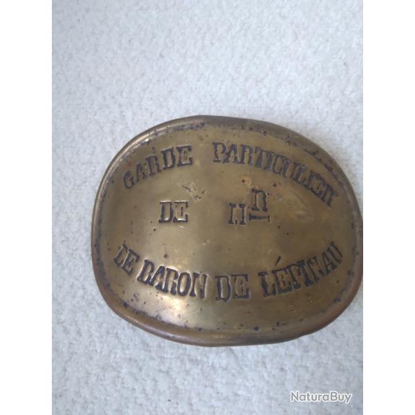 Plaque ancienne de garde particulier
