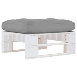 Pouf palette de jardin Bois de pin impr&eacute;gn&eacute; de blanc