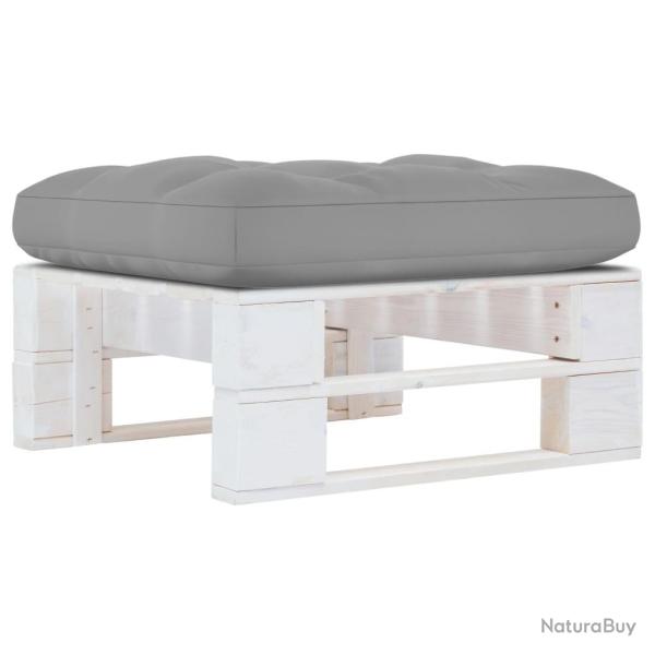 Pouf palette de jardin Bois de pin impr�gn� de blanc