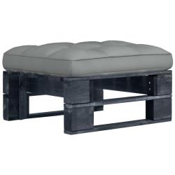 Pouf palette de jardin noir bois de pin impr&eacute;gn&eacute;