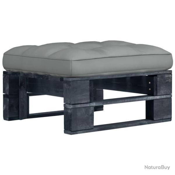 Pouf palette de jardin noir bois de pin impr�gn�
