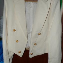 ARMEE DE L'AIR : VESTE SPENCER BLANCHE DE SOIREE GALA  ,TAILLE M , BON  ETAT VOIR PHOTOS . POUR TOUT