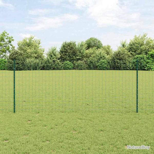 Cl�ture avec poteau Vert 1 x 10 m Acier