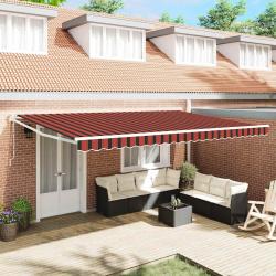 Auvent Orange et marron 500 x 300 x 165 cm Polyester et m&eacute;tal