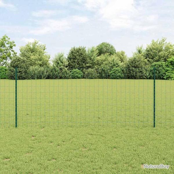 Cl�ture avec poteau Vert 1 x 10 m Acier et PVC