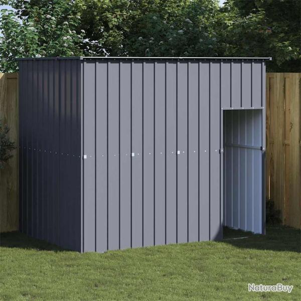 Niche pour chien avec toit anthracite acier galvanis�