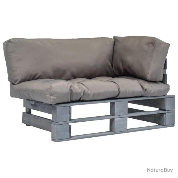Canap� de jardin palette avec coussins gris Pin�de
