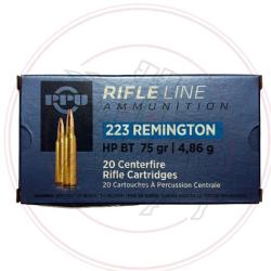 Cartouches PPU HPBT - Cal: 223 Rem - 75Grs (4.68 gr) - Boite de 20