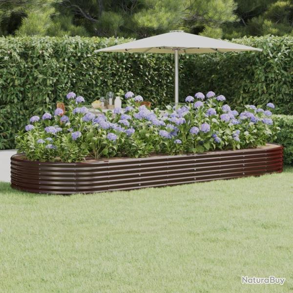 Lit sur�lev� de jardin Acier galvanis� marron