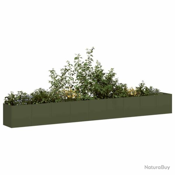 Jardini�re vert olive 360x40x40 cm acier lamin� � froid