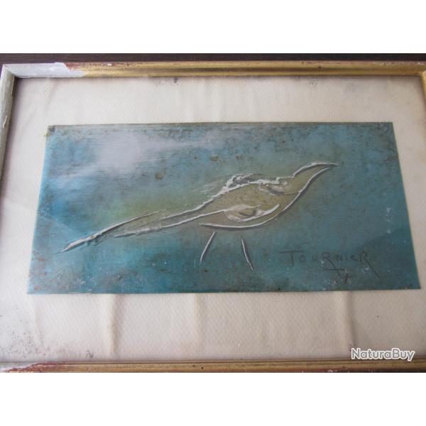 Peinture �maill�e sur t�le J.G Tournier 1970-1980