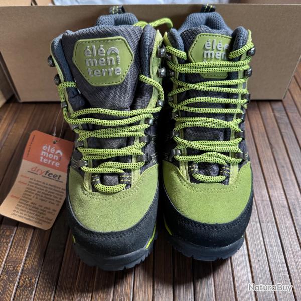 CHAUSSURES MARCHE ENFANTS ELEMENTTERRE MOSES GRIS/VERT DRY FEET DISPO pointure  30 ET 34