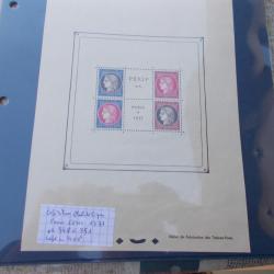 lot de 4 timbres PEXIP,exposition philat&eacute;lique de PARIS,;cer&egrave;s 1937,n&deg;348 a 351 ,dent&eacute;l&eacute;s,