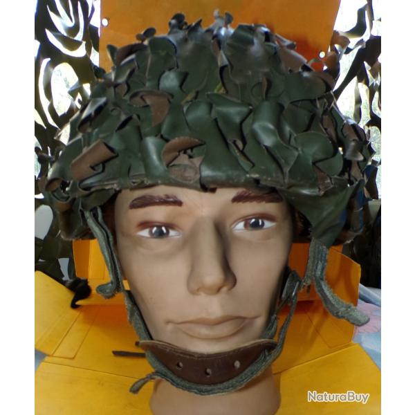CASQUE MILITAIRE LOURD MODELE F1 DE L'ARMEE FRANCAISE DE 1982  , FABRICATION FRANCAISE  DUNOIS  A  C
