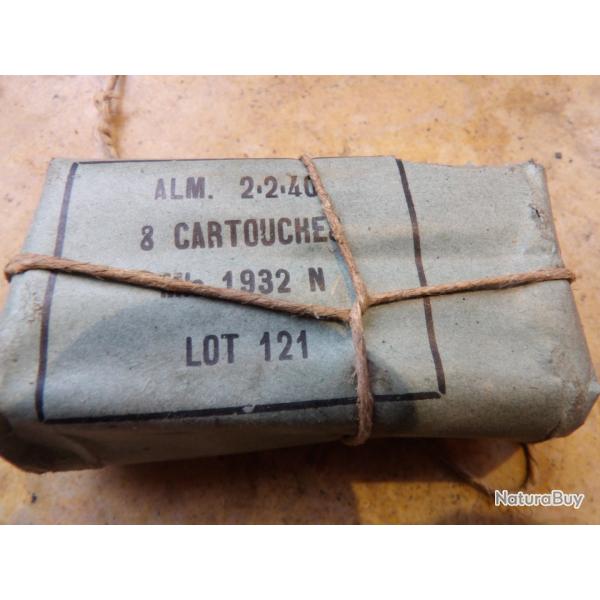 paquet 8 mm 8mm dat� 1940 Lebel Berthier perc�es percut�s ww2 mun dat�e 1940 seconde guerre d�chir�