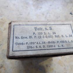 1 boite mauser standard stock identique 1938 Ss 98k seconde guerre ww2  perc&eacute;es percut&eacute;es neutra